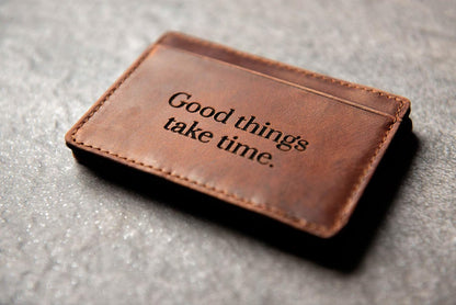 HOTPersonalized Distressed Leather Flip Wallet by Left Coast Original