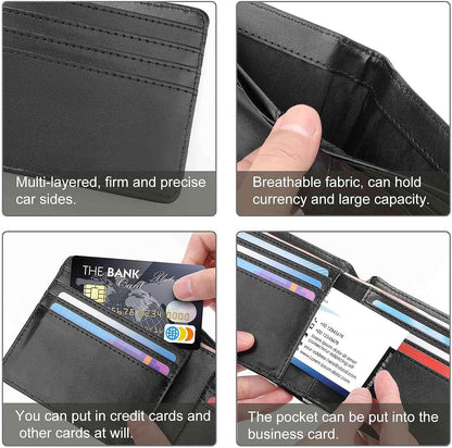 HOTOyihfvs Pink Cherry Blossom Red Sun Japanese Mountain Fuji PU Leather Bifold Wallet Coin Purse Soft Stylish Credit Pass Case Card-Holder for Boy Girl Men Woman Money Storage