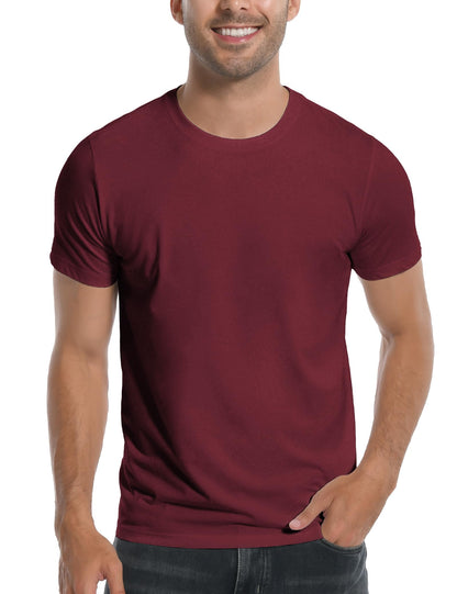 HOTPioneer Camp Mens Bamboo Shirts Ultra Soft Plain Tshirts for Men Cooling Crew Neck Casual Basic Tee Shirt Undershirt