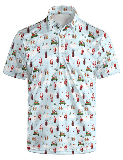 HOTGolf Polo Shirts for Men Funny Print Quick Dry Short Sleeve Performance Golf Shirts Moisture Wicking Polo Shirts