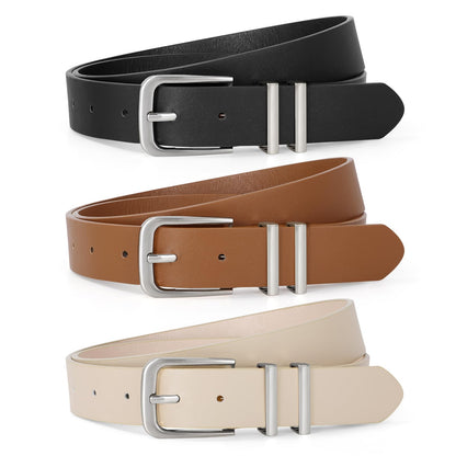 HOTTRIWORKS 3 Pack Women Belts For Jeans Pants Dresses Ladies Leather Waist Belts