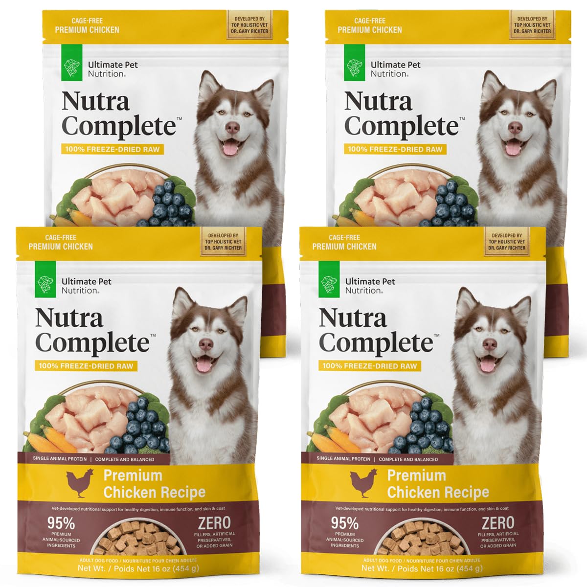 HOTULTIMATE PET NUTRITION Nutra Complete, 100% Freeze Dried Raw Veterinarian Formulated Dog Food with Antioxidants Prebiotics and Amino Acids (1 Pound, Beef)