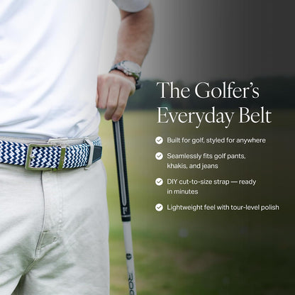 HOTNexbelt Men's Braided Ratchet Golf Belt – Adjustable, Stretch Fit – For Casual Wear & Golfing (Fits up to 50") - Liberty