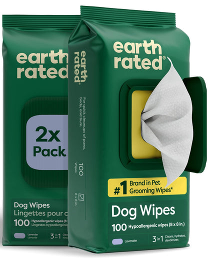 HOTearth rated Pet Wipes for Dogs and Cats, Hypoallergenic, Cleaning and Hydrating, for Grooming Paws, Body and Butt, Unscented, 400 Count