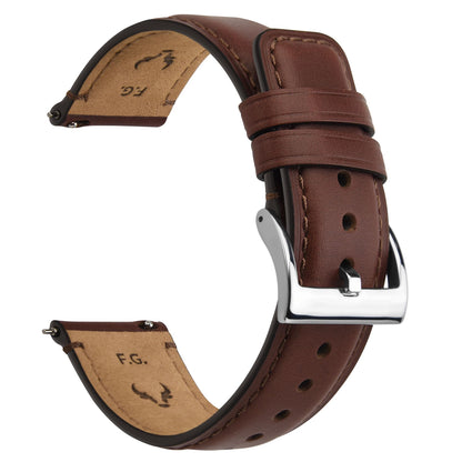 HOTFullmosa Leather Watch Bands for Men, 18mm 19mm 20mm 21mm 22mm 24mm 26mm Quick Release Watch Bands Strap - Burnished Band Vintage Wristband with Stainless Steel Metal Clasp