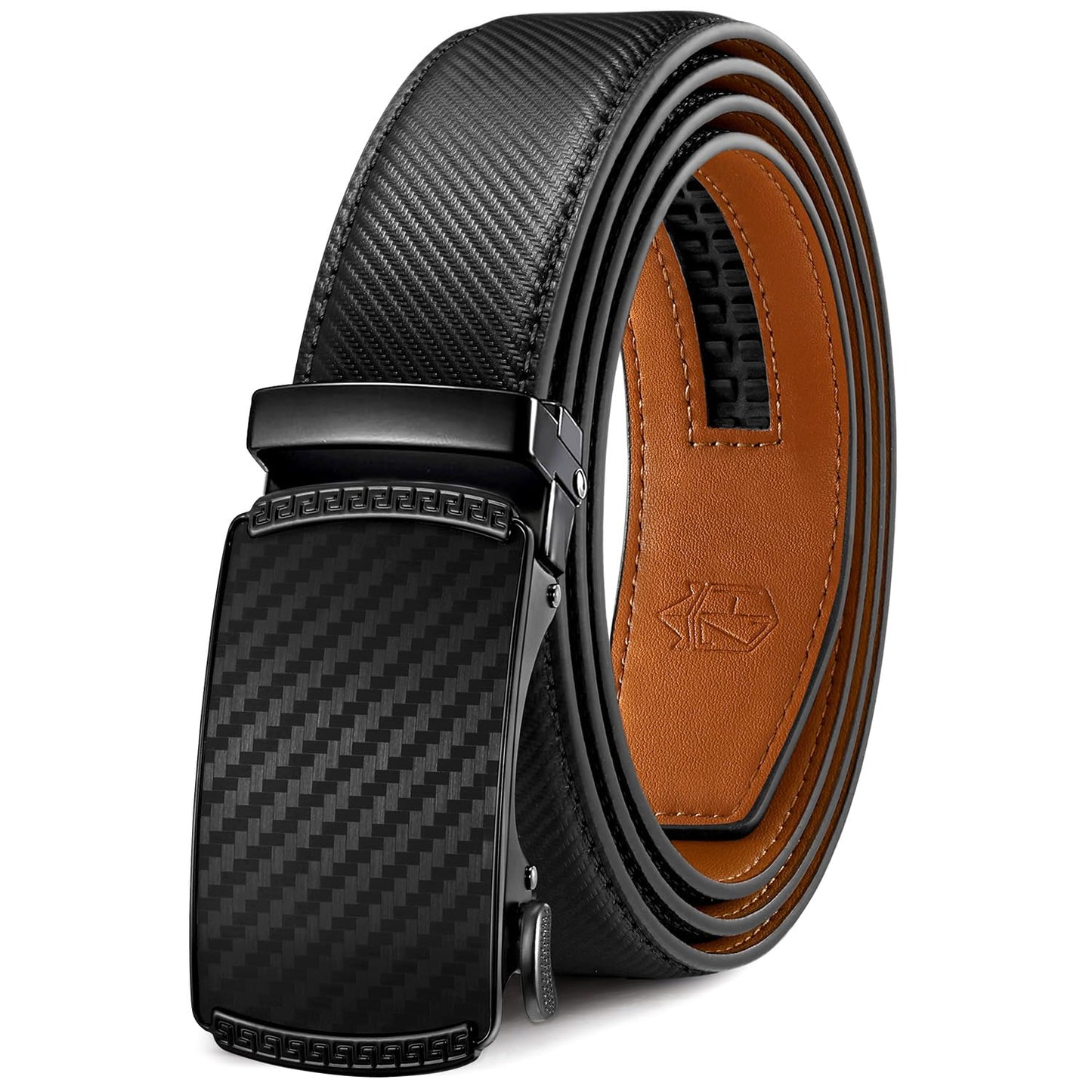 HOTZitahli Belt Men,Leather Ratchet Belt for Men Dress Casual Every Day with Adjustable Buckle,Trim to Fit For Gift