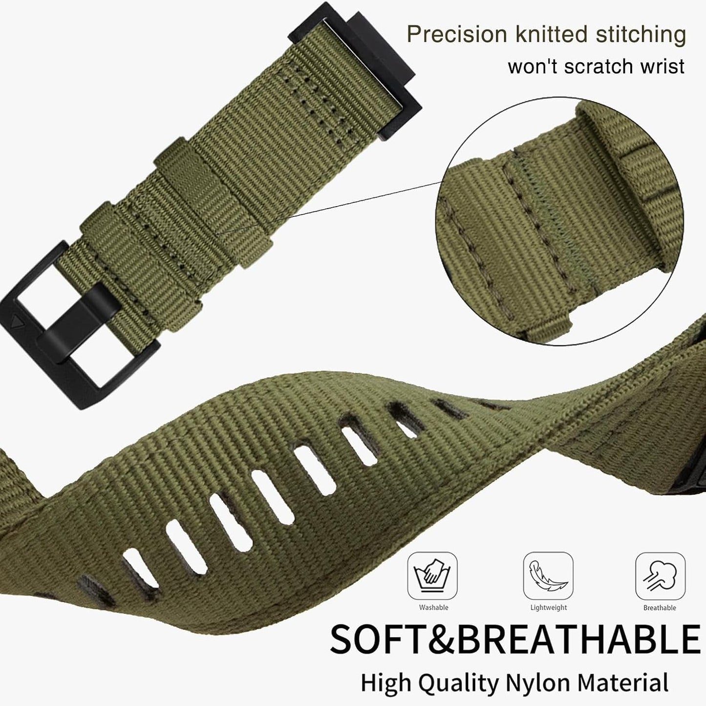 HOTAbanen Rugged Nylon Watch Band for Casio gshock DW-5600/8900, Adjustable Sports Wrist Strap for GA-100/GW-B5600/GB-5600 /GW-6900