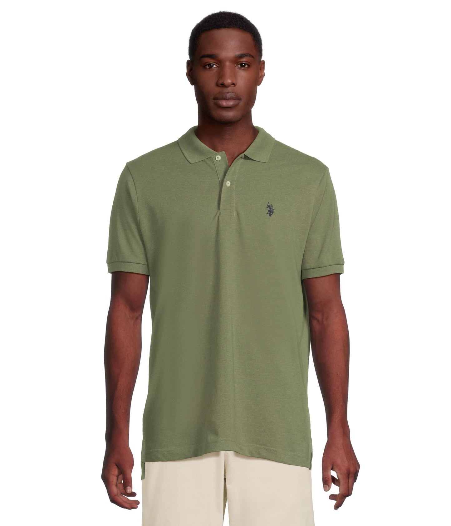 HOTU.S. Polo Assn. Men's Classic Polo Shirt, Two-Button Closure Pique Polo Shirt, Summer Fashion Golf Shirt | Two-Button Closure Pique Polo Shirt, Summer Fashion Golf Shirt