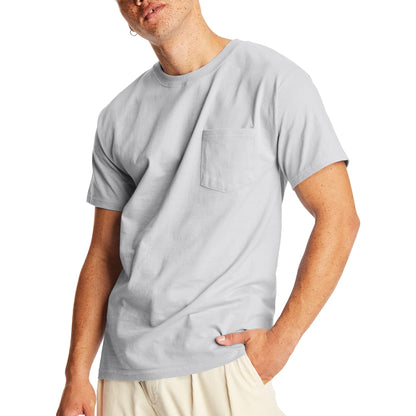 HOTHanes Men's Beefy-t Pocket, Heavyweight Cotton Pocket Tee for Men, Full-Cut T-Shirt, 1 Or 2 Pack