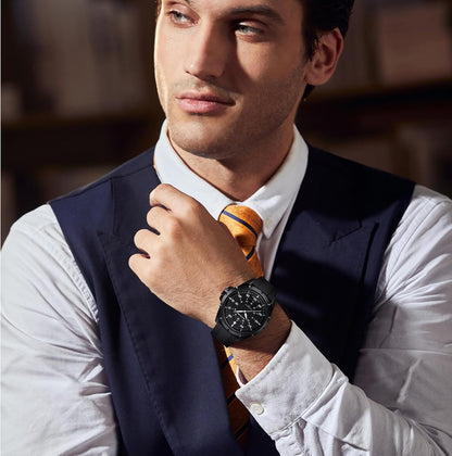 HOTSAPPHERO Mens Watch 50M Waterproof Luminous Quartz Analog Watches with Date Display Casual Stylish Work Business Classic Silicone Strap Men's Wrist Watches Elegant Gifts for Men