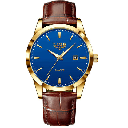 HOTLIGE Watches for Men Waterproof Analog Dress Vintage Chronograph Analog Casual Leather Stainless Steel Unique Quartz Movement Retro Luminous Elegant Men's Wrist Watch Date Display