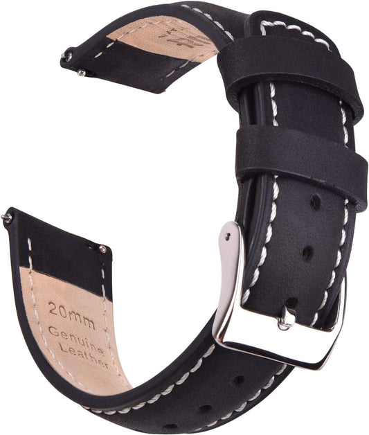 HOTRitche Christmas Gift Quick Release Leather Watch Bands Genuine Watch Straps for Men Women Top Grain Leather Watch Strap, White Elephant Gifts, Stocking Stuffers for Men, Father's Day gifts