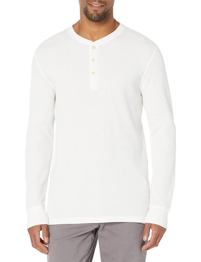 HOTAmazon Essentials Men's Long Sleeve Waffle Henley Shirt