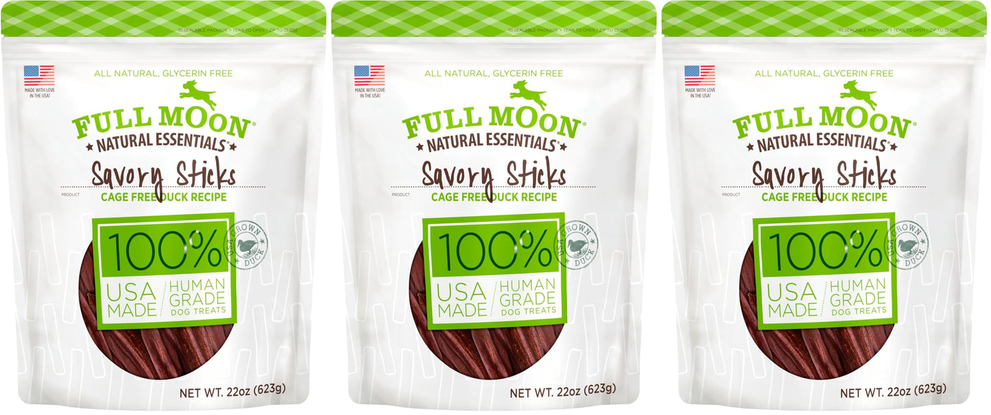 HOTFull Moon All Natural Human Grade Dog Treats, Essential Beef Savory Sticks, 22 Ounce, 1.375 Pound (Pack of 1)