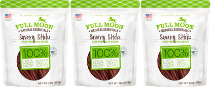 HOTFull Moon All Natural Human Grade Dog Treats, Essential Beef Savory Sticks, 22 Ounce, 1.375 Pound (Pack of 1)