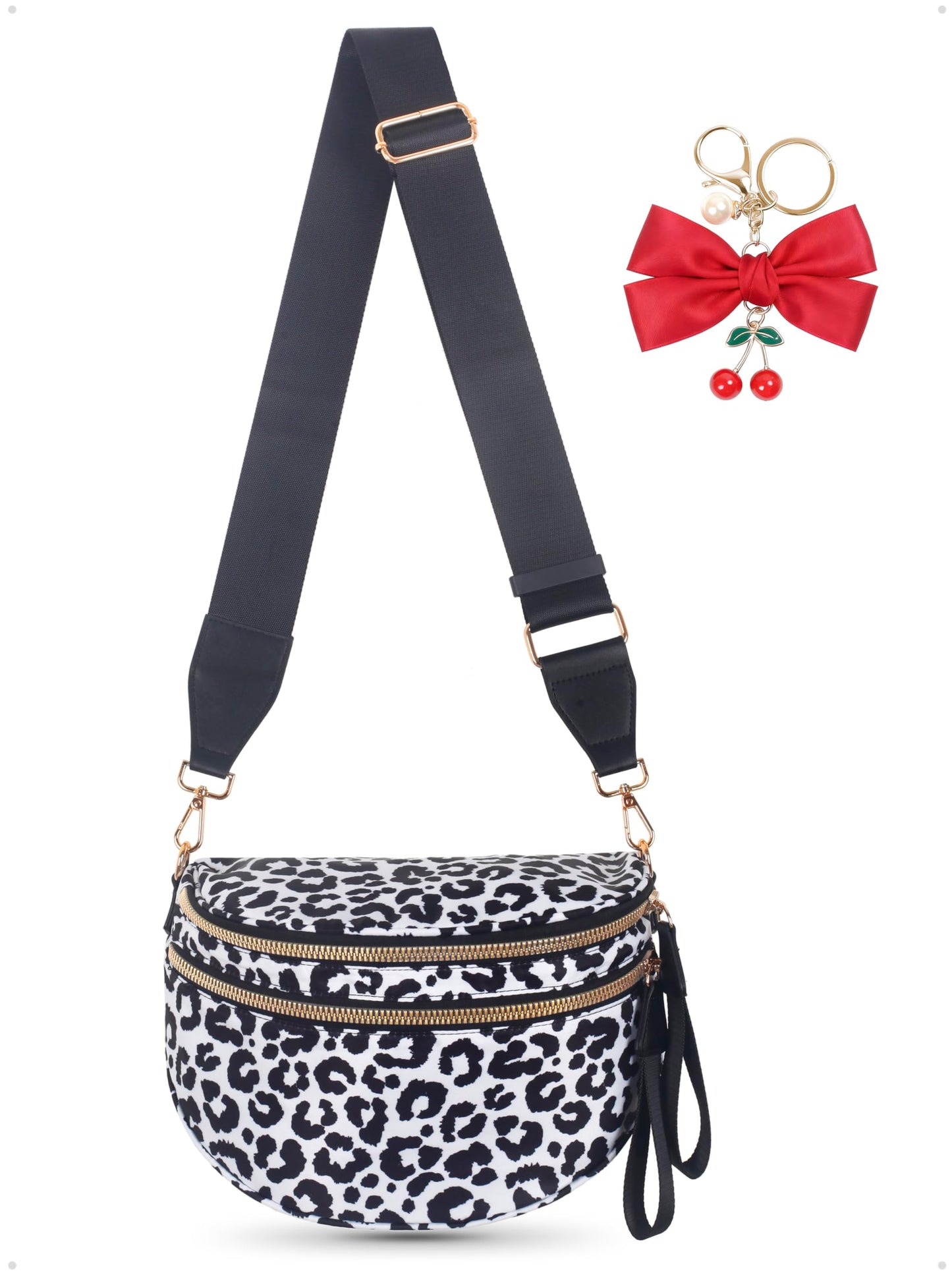 HOTBum Bag Crossbody Bag for Women | Spacious Bum Bags | Nylon Crossbody Fanny Packs | Leopard Purse Belt Wallet (Colour Bum Bag-Brown Leopard)