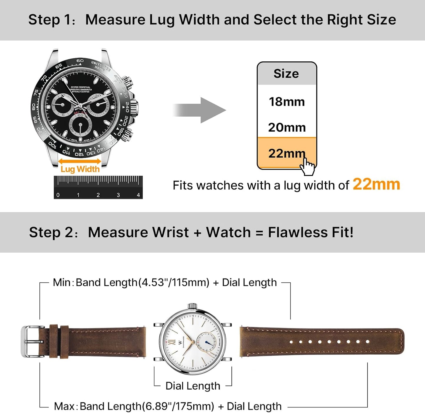 HOTFullmosa 22mm Quick Release Leather Watch Bands for Garmin Samsung Galaxy | 2 Pack Straps for Vivoactive 4(45mm), Venu 4 (45mm)/3/2 (45mm), Samsung Galaxy 46mm, Saddle Brown+Silver/Black+Silver
