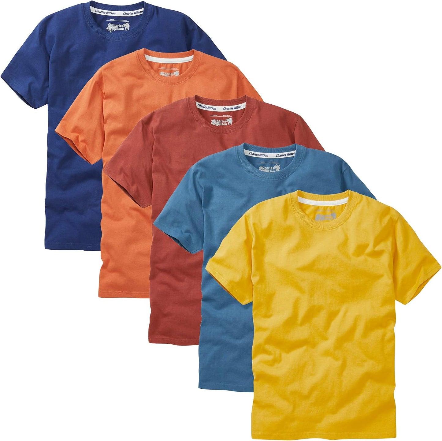 HOTCharles Wilson Men's 5 Pack Crew Neck T-Shirt