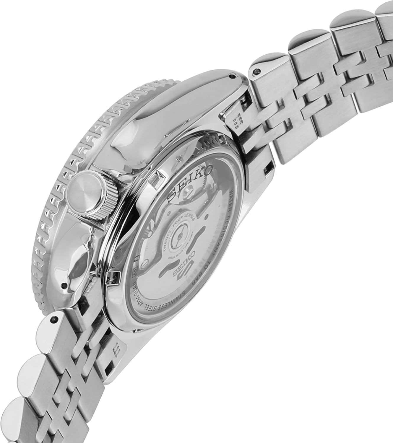HOTSeiko SSK003 Automatic Watch for Men - 5 -Sports - Blue Dial with Date Calendar and Luminous Hands & Markers and Black & Blue GMT Bezel, 100m Water-Resistant