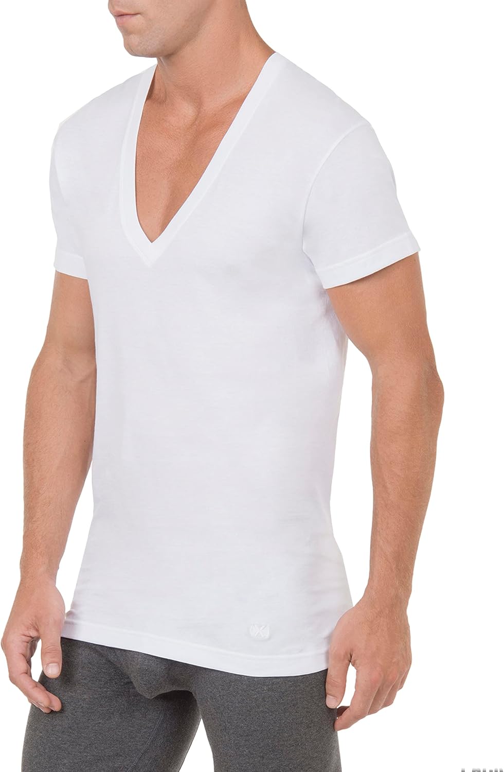HOT2(X) IST Men's Essential Cotton Slim Fit Deep V-Neck T-Shirt 3-Pack