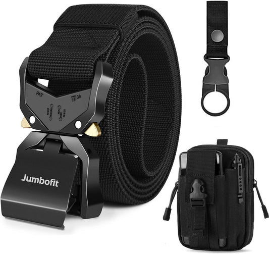 HOTTactical Belt for Men and Women, Military Work Belt Nylon with Quick-Release Buckle, Gift with Molle Pouch & Clip