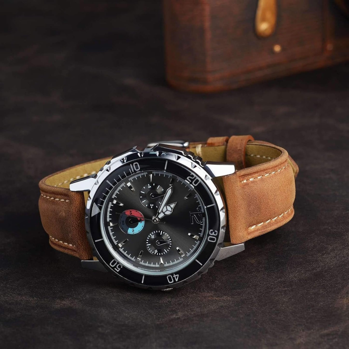 HOTBISONSTRAP Watch Strap, Vintage Leather Replacement Bracelet, Band Width-14mm 15mm 16mm 17mm 18mm 19mm 20mm 21mm 22mm 23mm 24mm