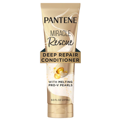HOTPantene Miracle Rescue Deep Conditioner with Melting Pro-V Pearls - For Dry, Damaged, or Color-Treated Hair - Intense Moisture & Repair - 8.0 Oz