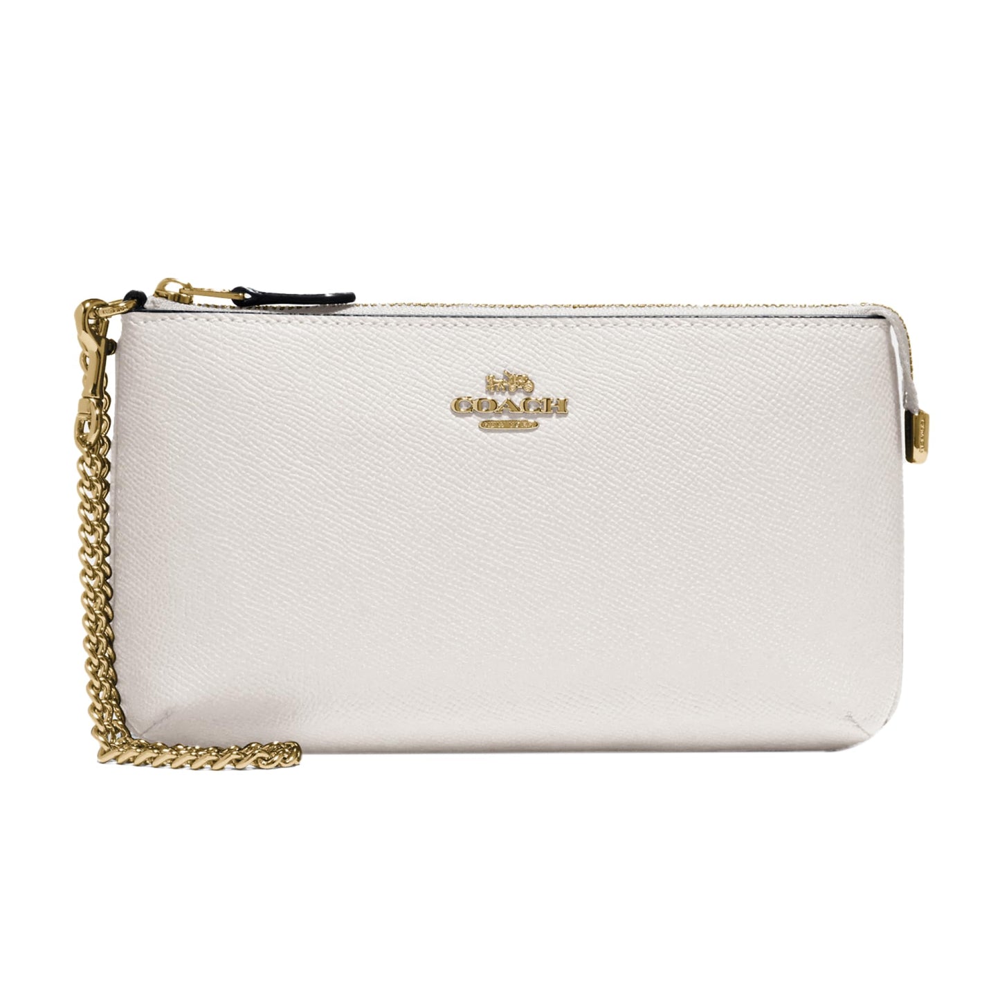 HOTCoach Women's Crossgrain Leather Wristlet W Chain