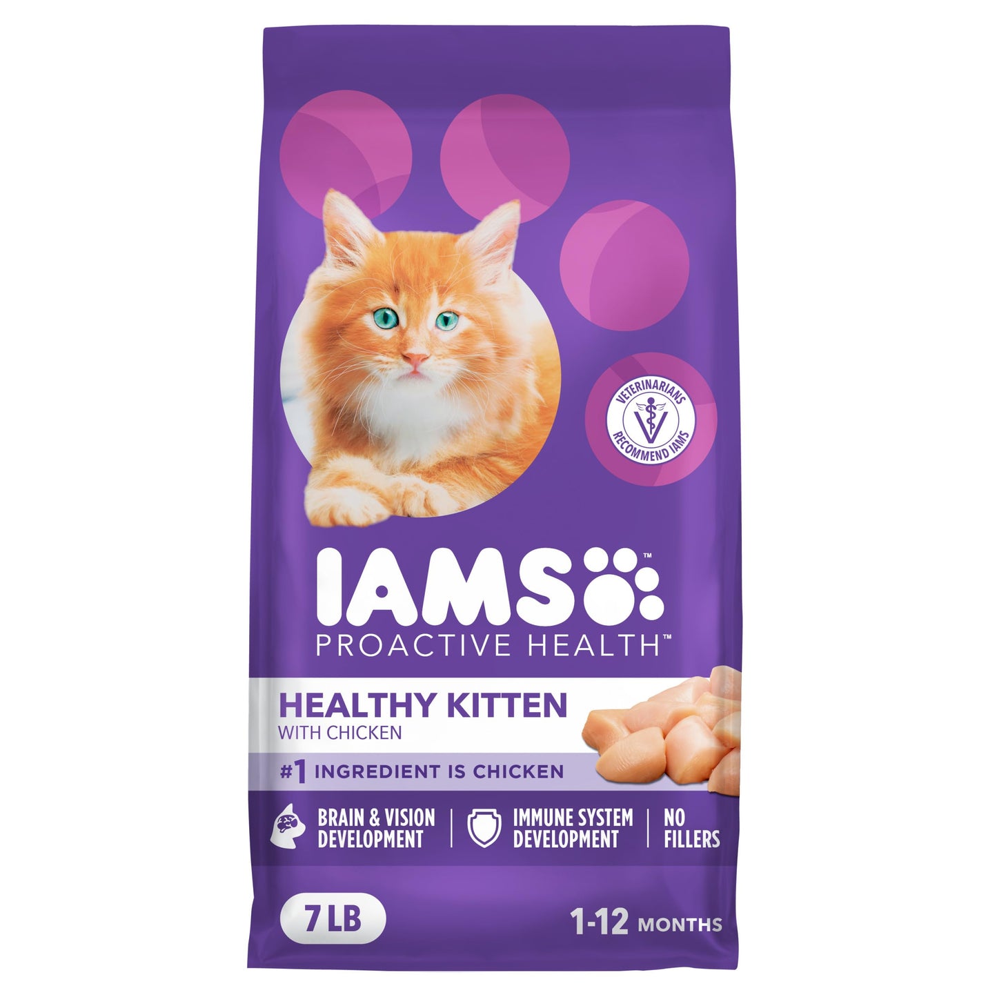 HOTIAMS Proactive Health Healthy Kitten Dry Cat Food, Chicken, 3.5 lb | Veterinarian-recommended, real chicken #1 ingredient, Omega-3 DHA & taurine, supports digestion, skin health, immune system