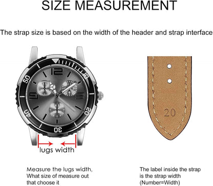 HOTBISONSTRAP Watch Strap, Vintage Leather Replacement Bracelet, Band Width-14mm 15mm 16mm 17mm 18mm 19mm 20mm 21mm 22mm 23mm 24mm