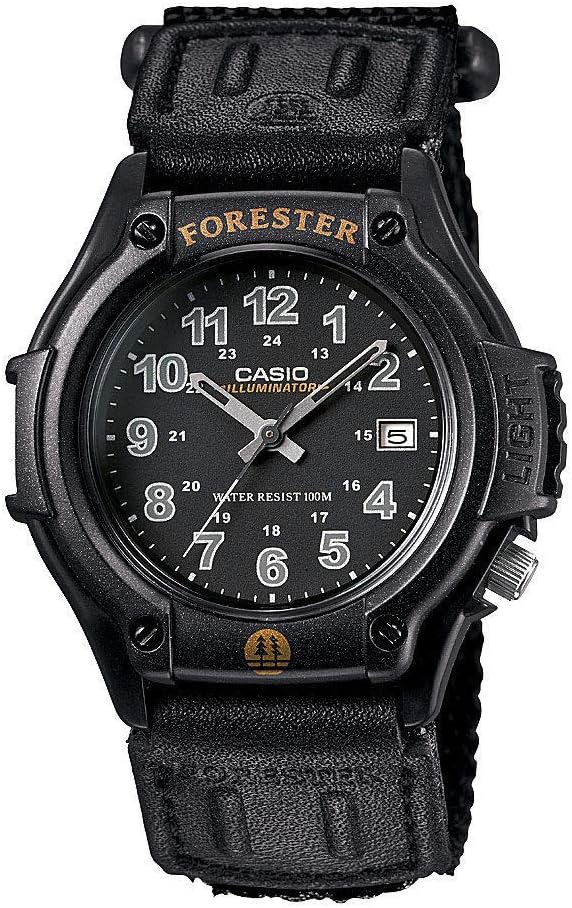 HOTCasio FT500WC-1BV Men's Forester Illuminator LED Light Black Dial Velcro Band Analog Watch
