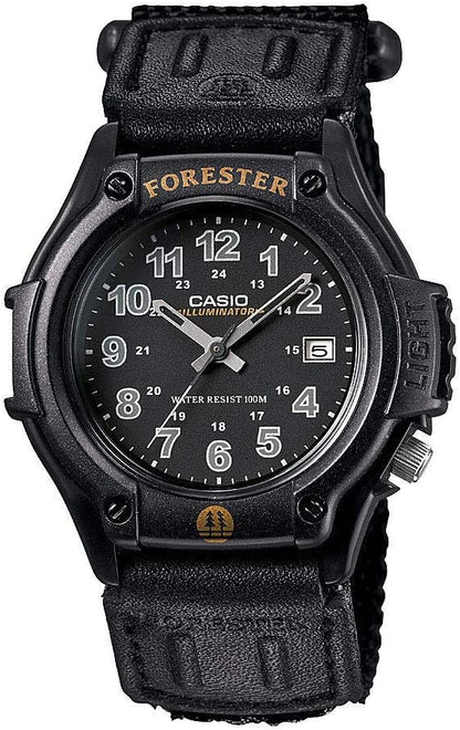 HOTCasio FT500WC-1BV Men's Forester Illuminator LED Light Black Dial Velcro Band Analog Watch