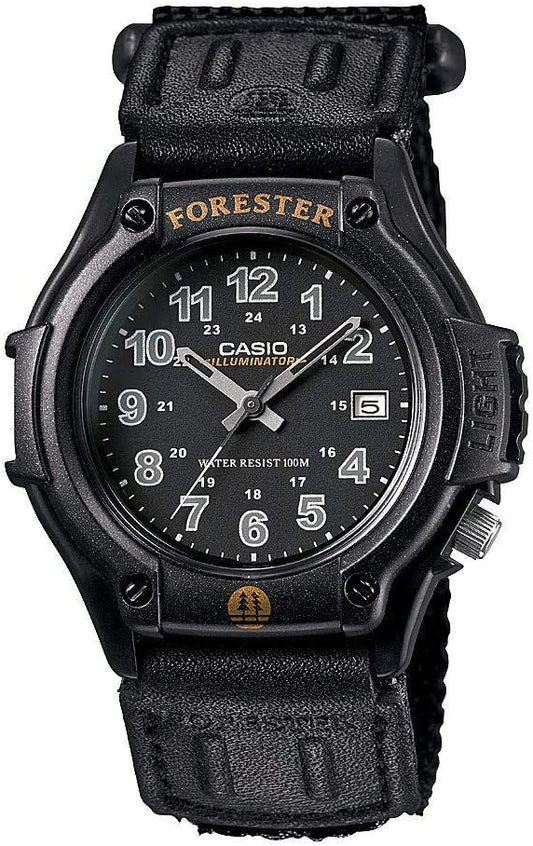 HOTCasio FT500WC-1BV Men's Forester Illuminator LED Light Black Dial Velcro Band Analog Watch