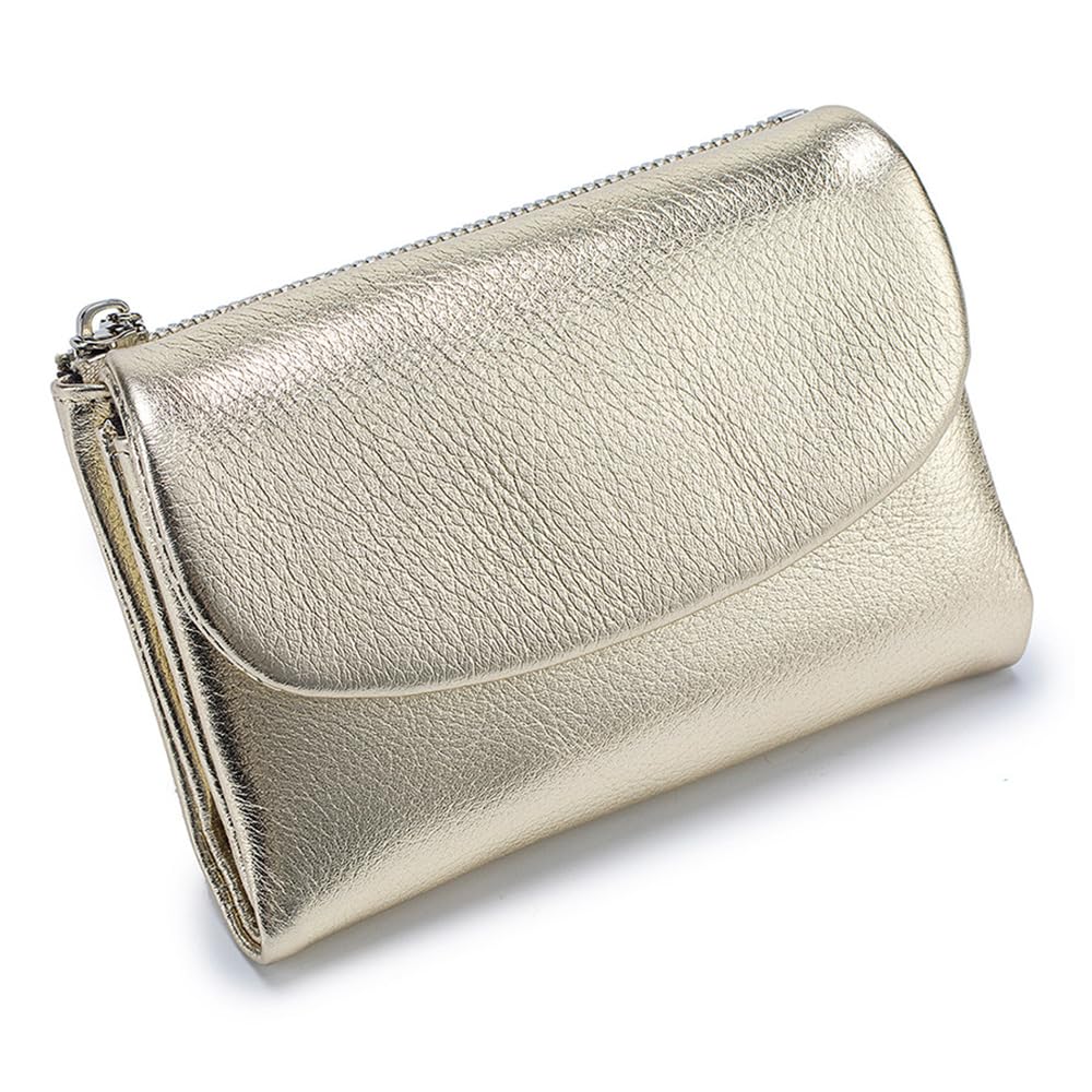 HOTLECDOA Unisex Pebble Leather Wallet, Short Genuine Leather Coin and Card Wallet, Small Wallets for Women, Suitable for Coins and Cards (#15)