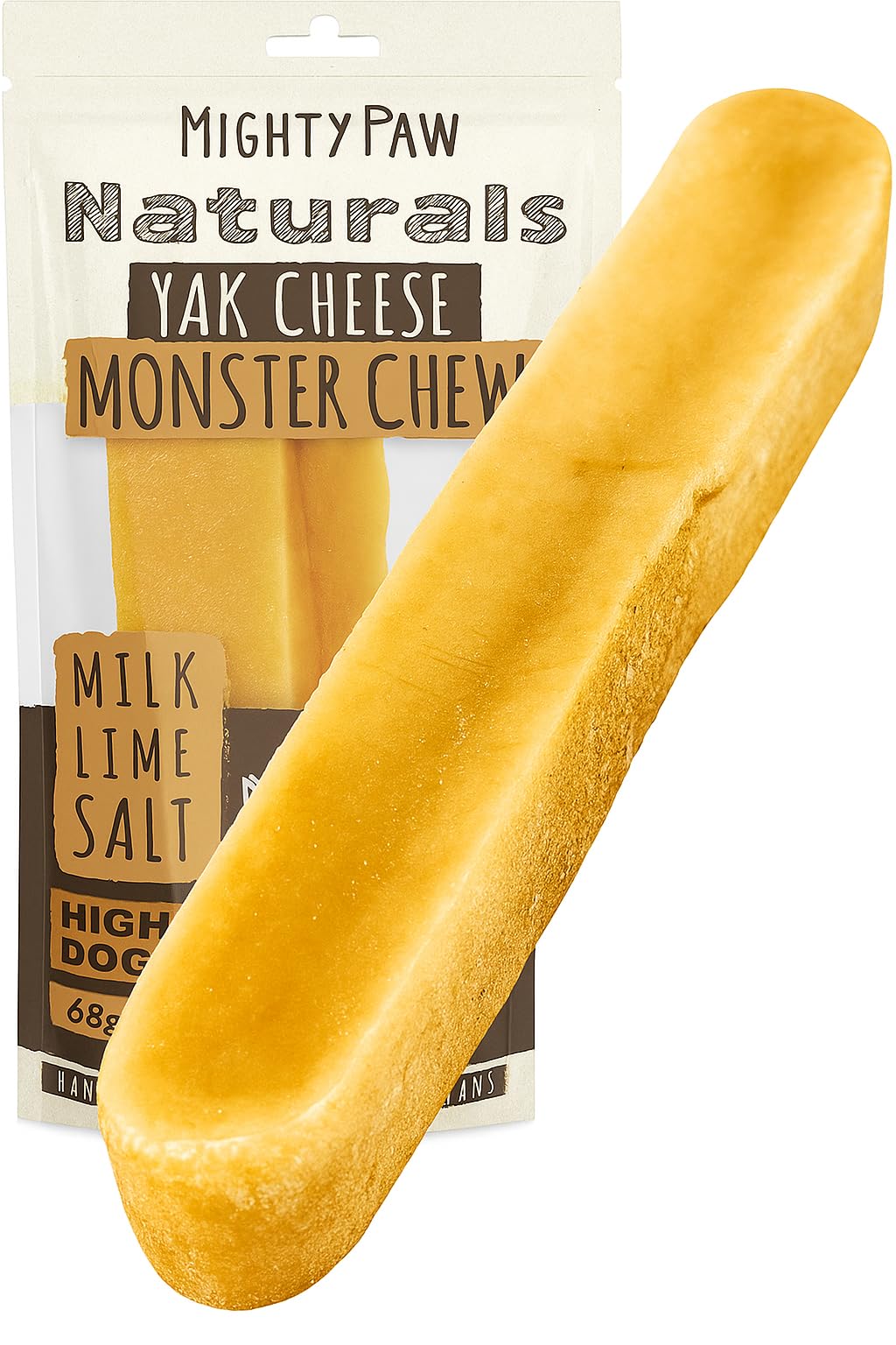 HOTMighty Paw Yak Cheese Dog Chews – All-Natural Long Lasting Hard Chew for Aggressive Chewers – High Protein, Odor-Free Dog Treat – 3 Ingredient Natural Yak Chews for Large Dogs – (4 Pack)