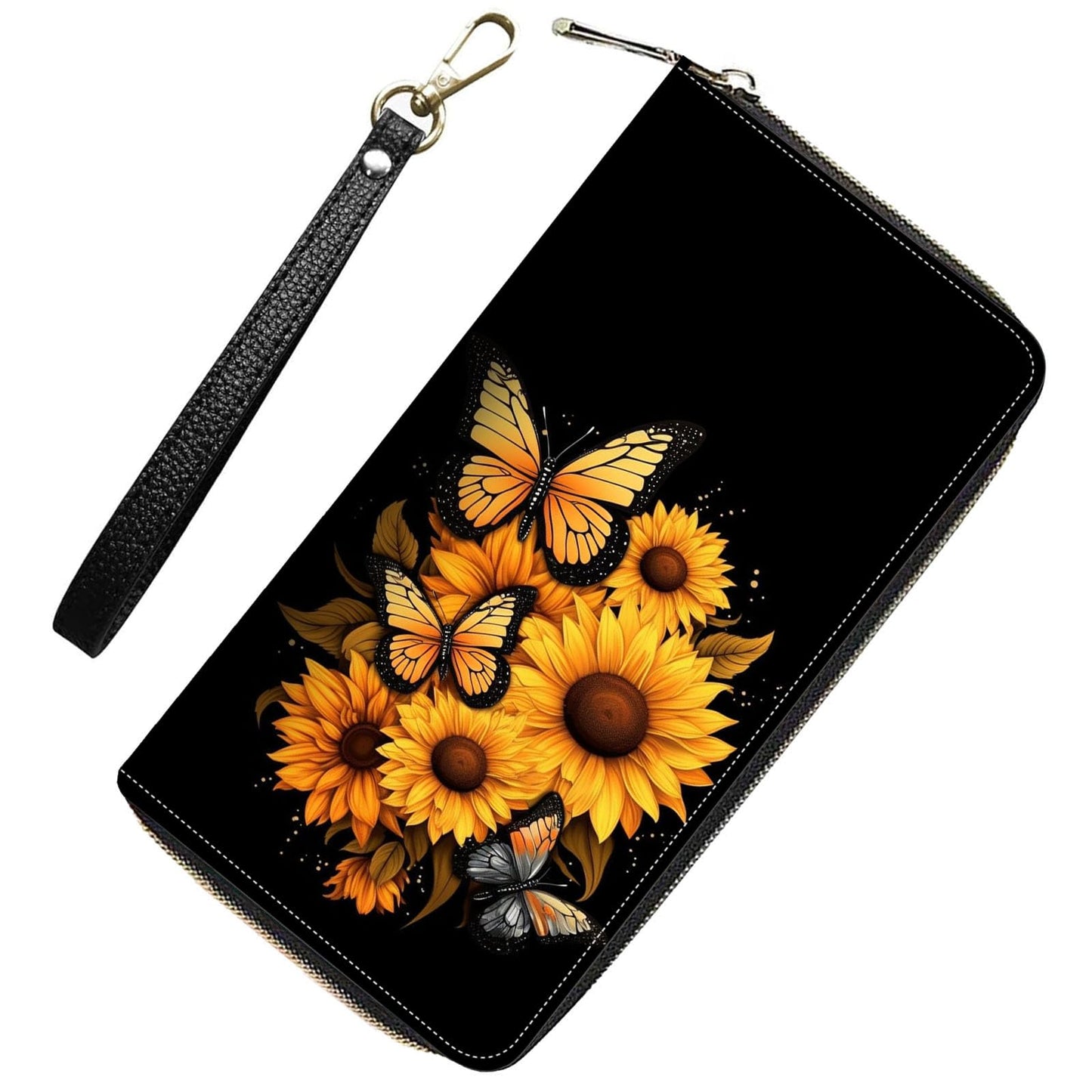 HOTWomens Wallet,RFID Blocking Large Capacity Clutch,Zip Around Leather Purse with 8 Card Slots,Bill Compartments Coin Pocket - Dragon