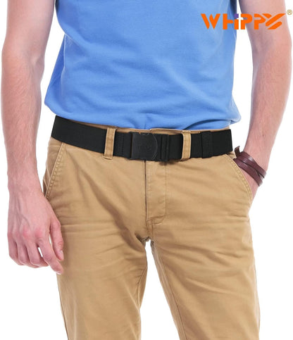 HOTWHIPPY Mens Elastic Stretch Belt Unisex Adventure Web Belt for Women Men with Non-Metal Buckle Adjustable Belts