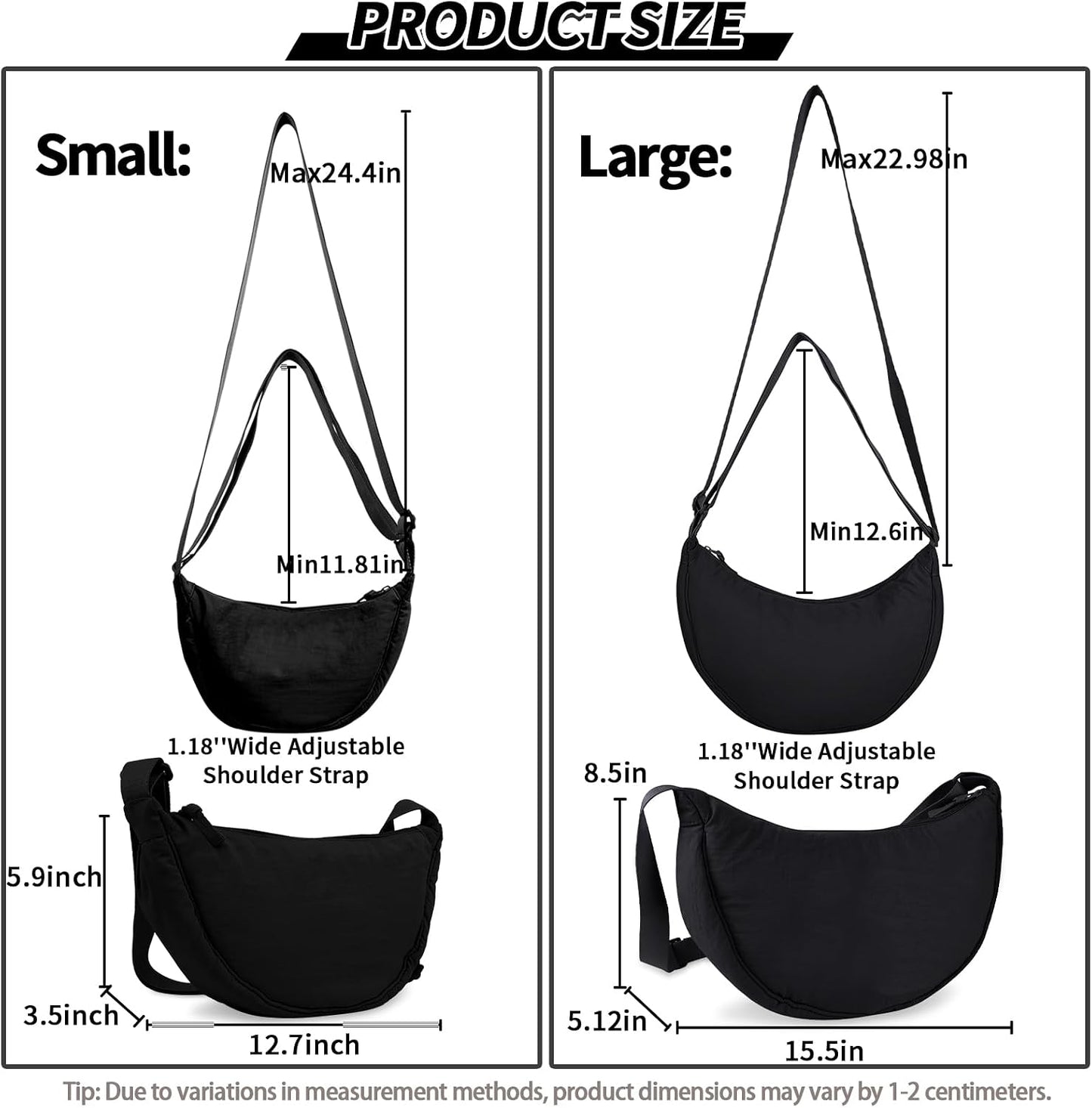 HOTNylon Crescent Crossbody Bag for Women Purses Trendy Men,Small Travel Sling Bag Hobo