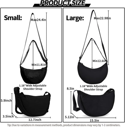 HOTNylon Crescent Crossbody Bag for Women Purses Trendy Men,Small Travel Sling Bag Hobo