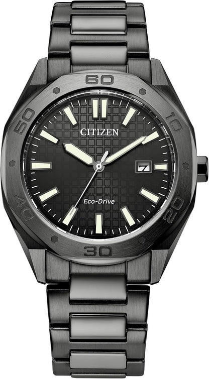 HOTCitizen Men's Eco-Drive Sport Casual Odyn Watch, Stainless Steel Watch, 3 Hand, Date