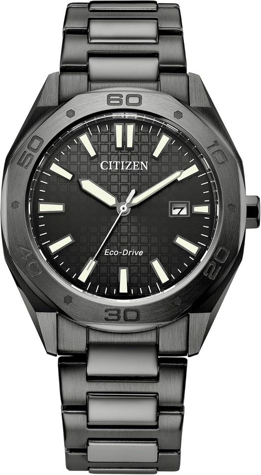 HOTCitizen Men's Eco-Drive Sport Casual Odyn Watch, Stainless Steel Watch, 3 Hand, Date