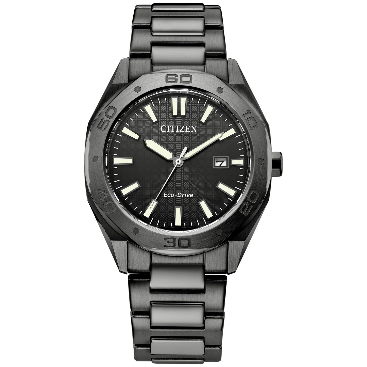 HOTCitizen Men's Eco-Drive Sport Casual Odyn Watch, Stainless Steel Watch, 3 Hand, Date