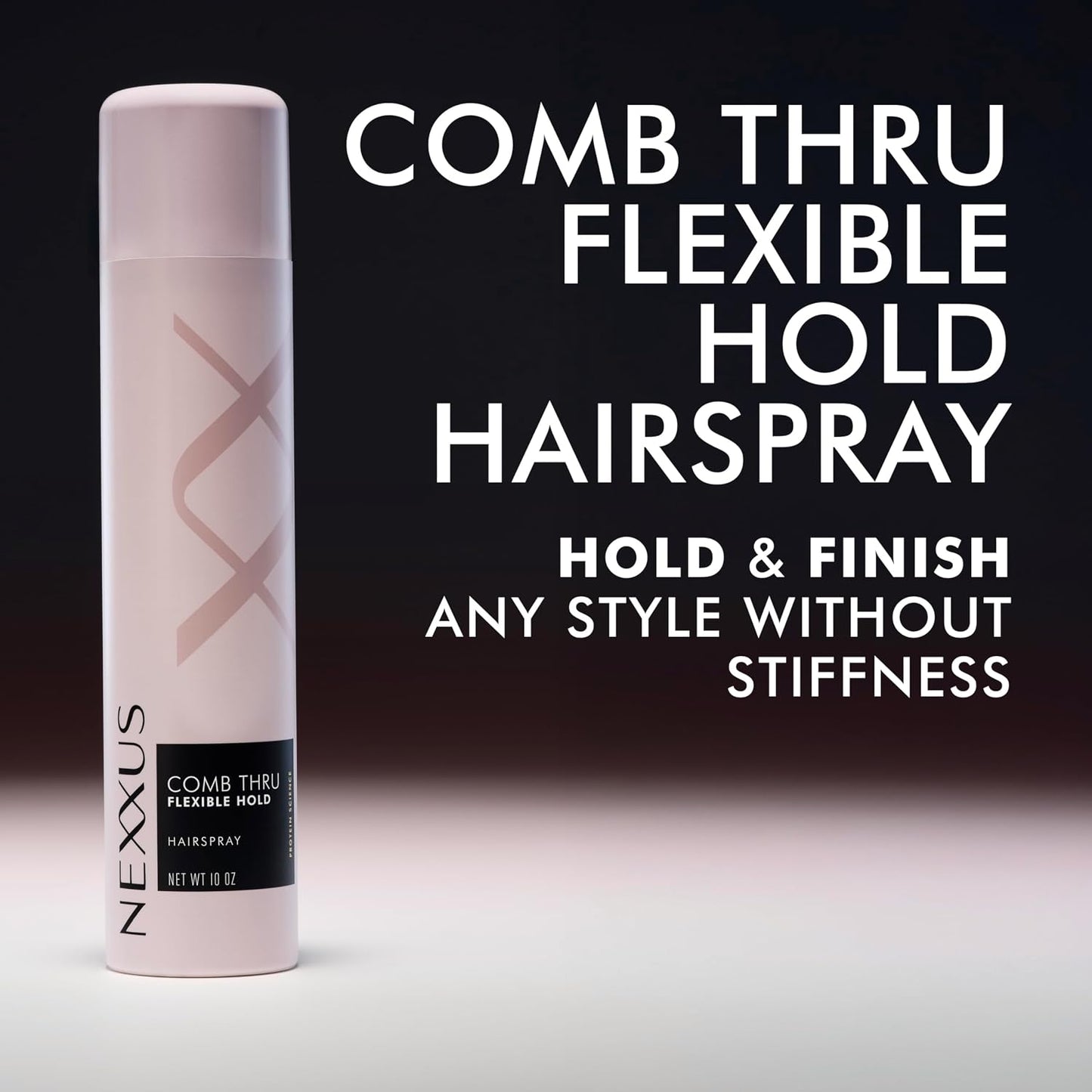 HOTNexxus Styling Spray Comb Thru Finish Flexible Hold Hairspray Powered by STYLEPROTECT Technology 10 oz