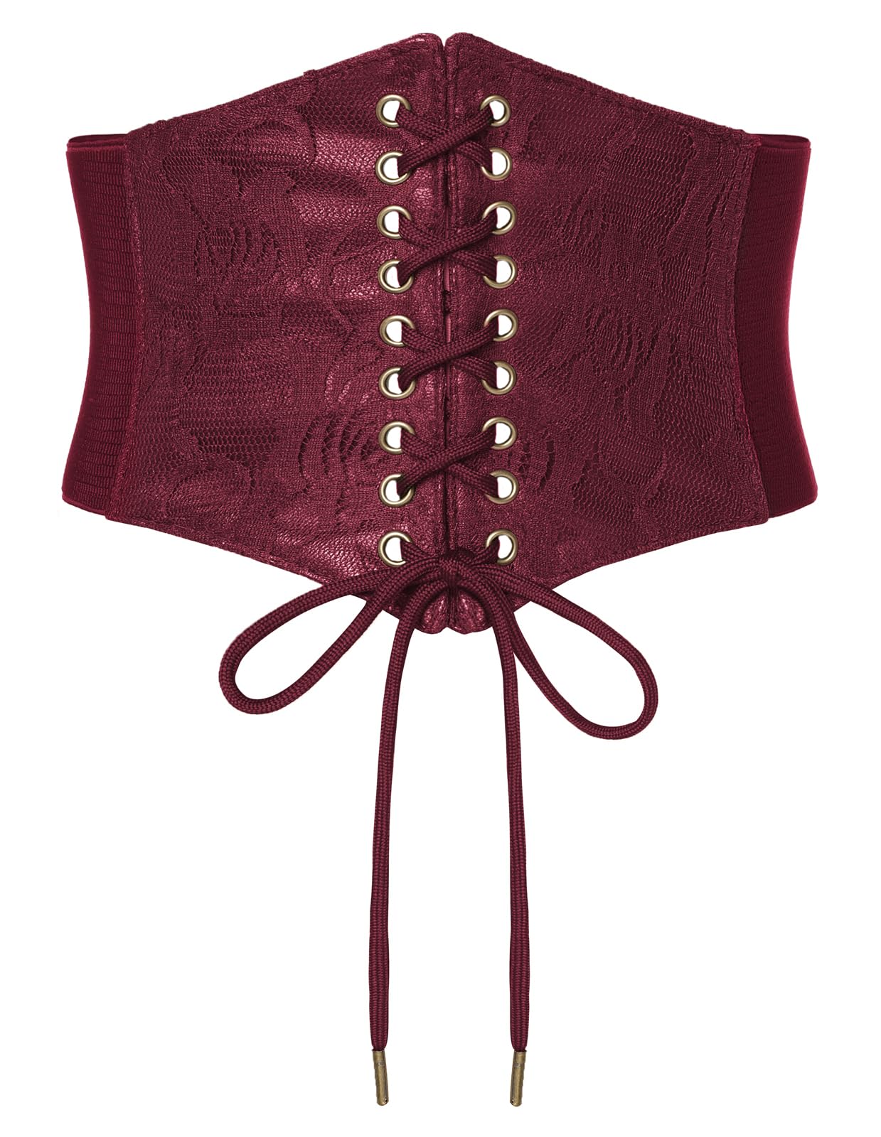 HOTScarlet Darkness Renaissance Corset Belt Lace-up Tied Waspie Wide Elastic Waist Belts for Women