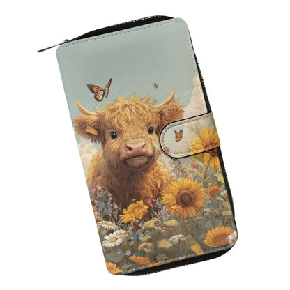 HOTCOEQINE Animal Wallet, Cute Chicken Long Leather Money Bag, Handbag With Zipper for Coin Phone, Travel Handbag for Party