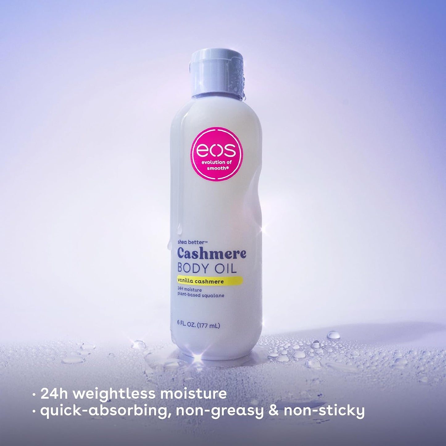HOTeos Cashmere Oil, Vanilla, 24 Hour Moisture, Plant-Based Squalane to Soothe, Soften and Smooth Dry Skin, 6 fl oz