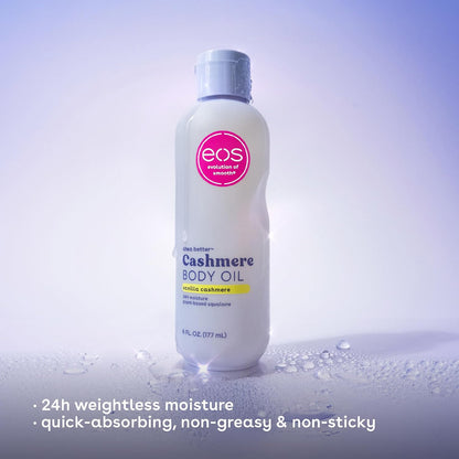 HOTeos Cashmere Oil, Vanilla, 24 Hour Moisture, Plant-Based Squalane to Soothe, Soften and Smooth Dry Skin, 6 fl oz