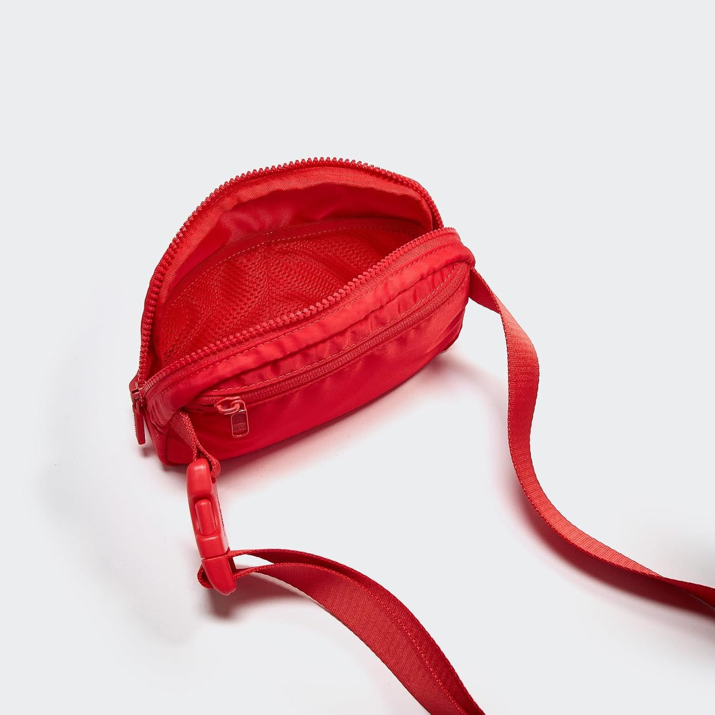 HOTPander Two Way Zipper Fanny Pack Nylon Everywhere Belt Bag for Women, Water Repellent Waist Packs, Crossbody Bags with Adjustable Strap (Red).