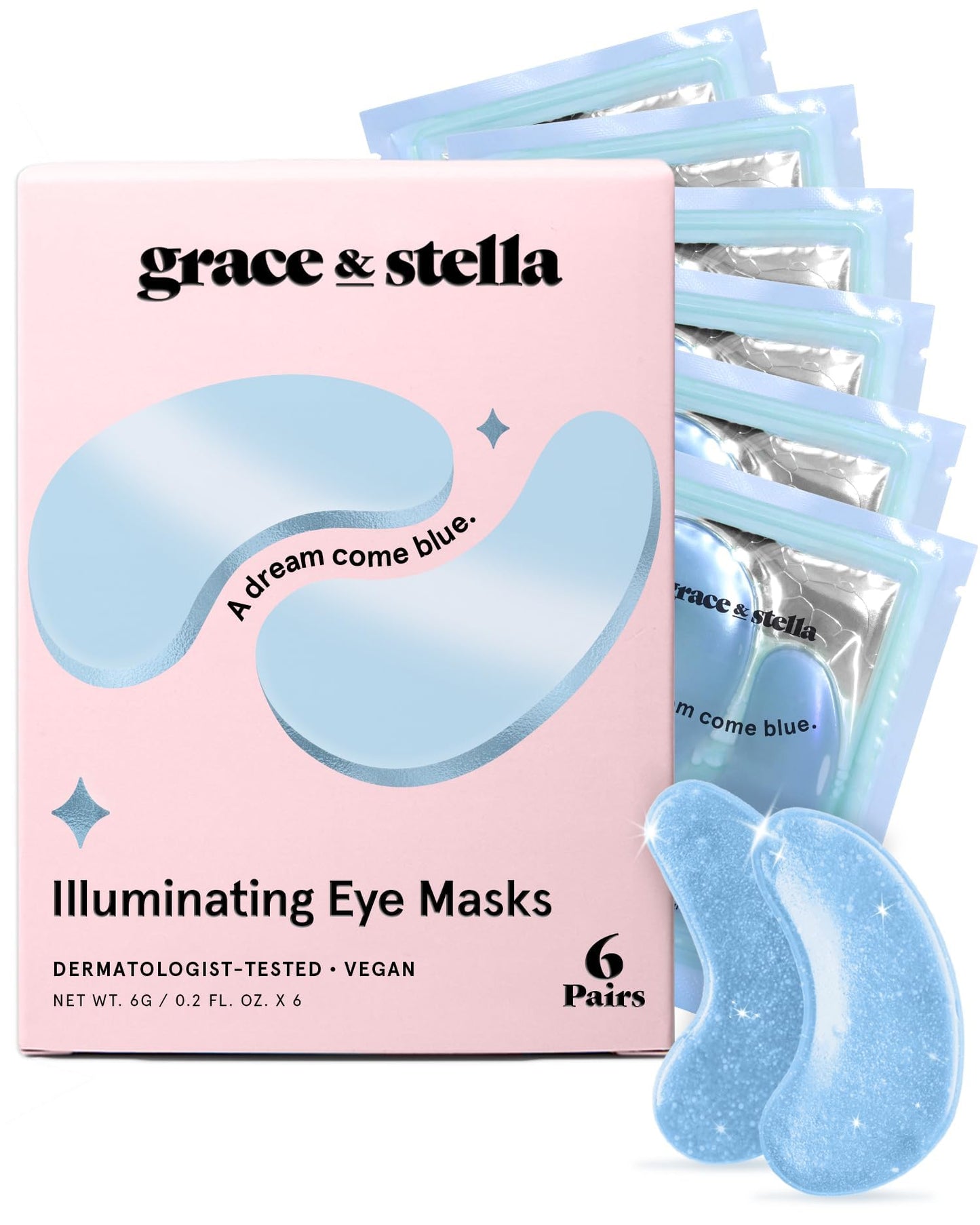 HOTgrace & stella Award Winning Under Eye Mask - Birthday Gifts for Women - Gel Eye Patches for Dark Circles, Puffy Eyes, Undereye Bags - Gifts for Mom - Vegan Self Care (24 Pairs, Gold)