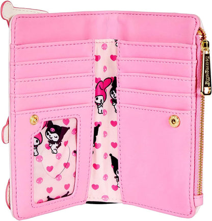 HOTLoungefly Sanrio My Melody and Kuromi Wallet, Bifold, Pink